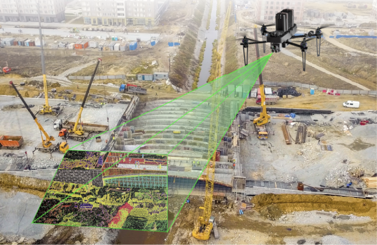 Efficient Data Collection of drones in Construction Industry